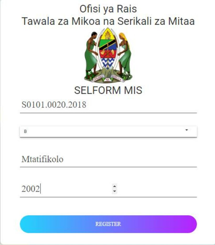 Selform.tamisemi.go.tz (2025) Selform Tamisemi 2