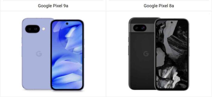 Google Pixel 9a vs Pixel 8a