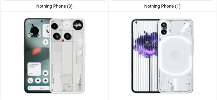 Nothing Phone (3) vs Nothing Phone (1)