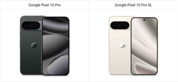 Google Pixel 10 Pro vs Google Pixel 10 Pro XL